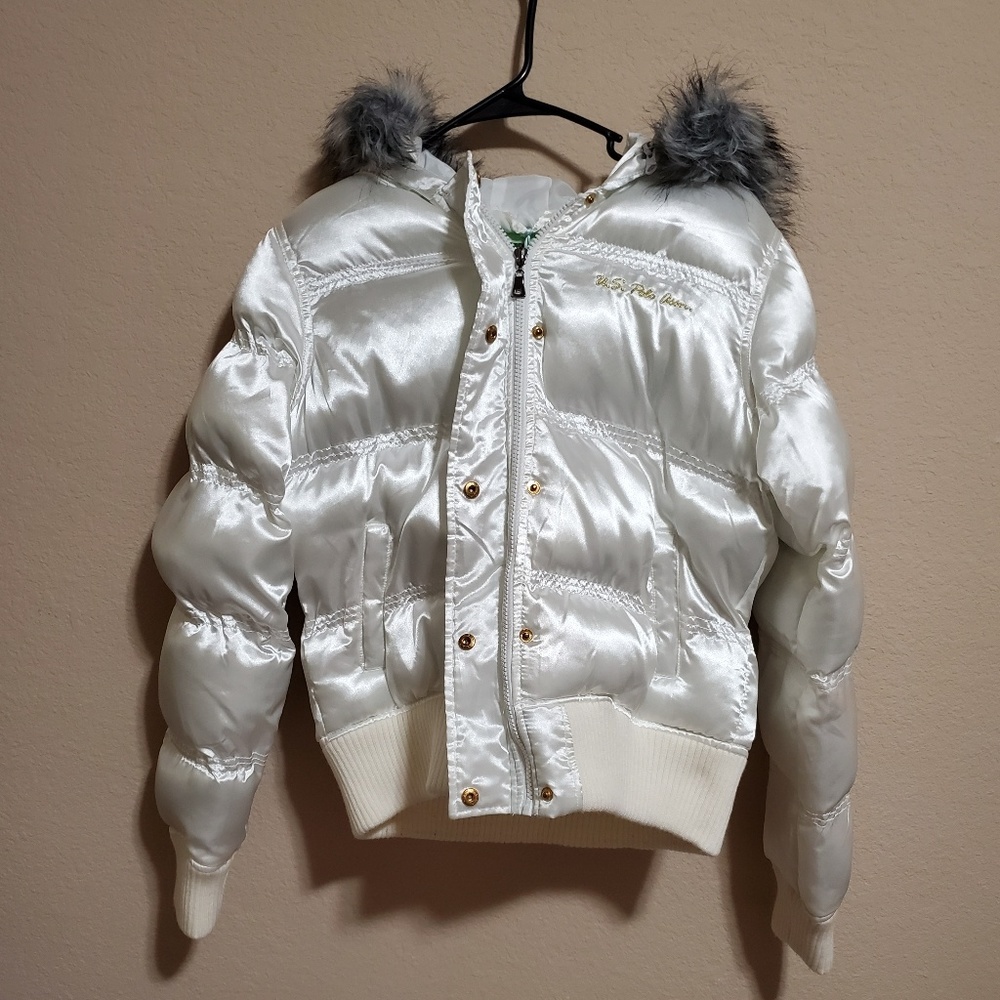 White Puffer Polo jacket